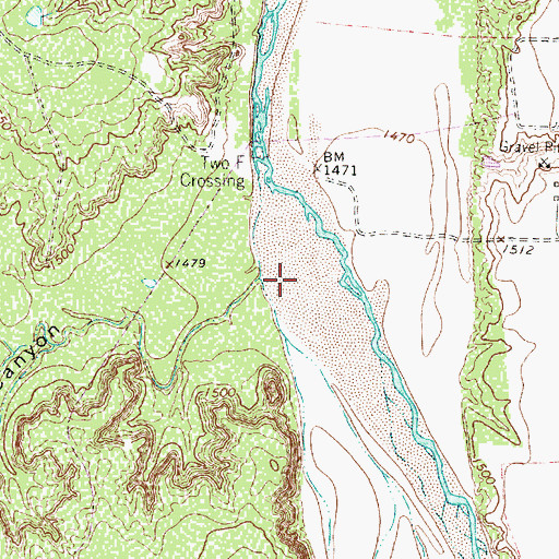 Topographic Map of Beaver Canyon, TX