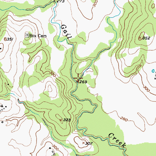 Topographic Map of Beaver Creek, TX