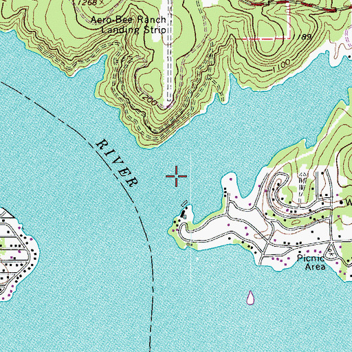 Topographic Map of Beaver Creek, TX