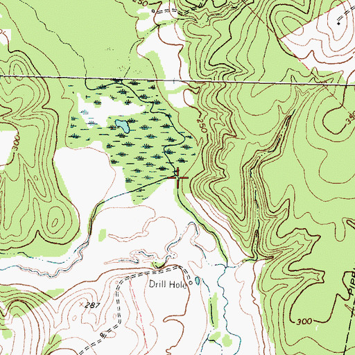 Topographic Map of Beaver Creek, TX