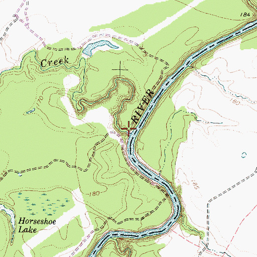 Topographic Map of Beaver Dam Creek, TX
