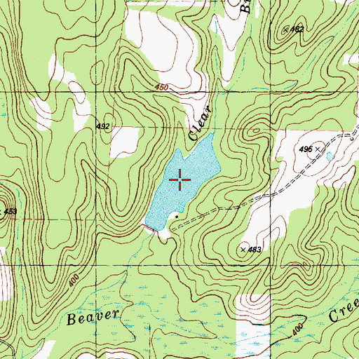 Topographic Map of Beaver Marsh, TX