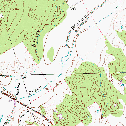 Topographic Map of Beck Creek, TX