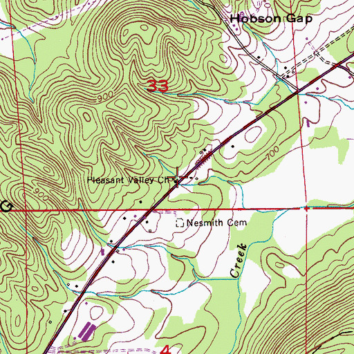 Topographic Map of Strawpen School (historical), AL