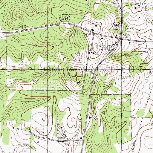 Topographic Map of Beckville Lookout, TX