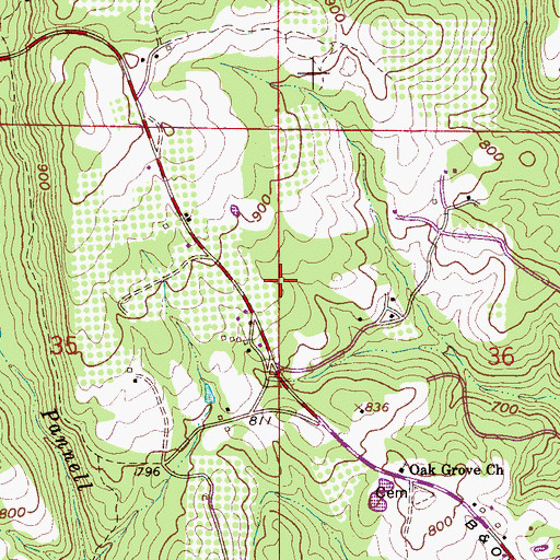 Topographic Map of Sugar Creek Mine, AL