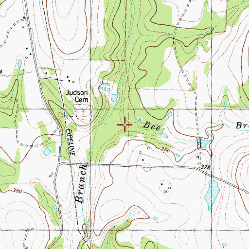 Topographic Map of Bee Branch, TX