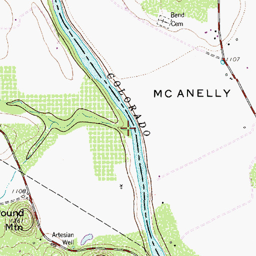 Topographic Map of Bee Cave Creek, TX