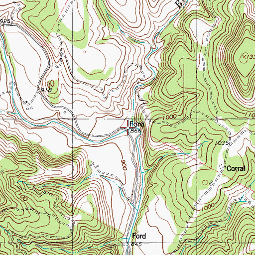 Topographic Map of Bee Creek, TX