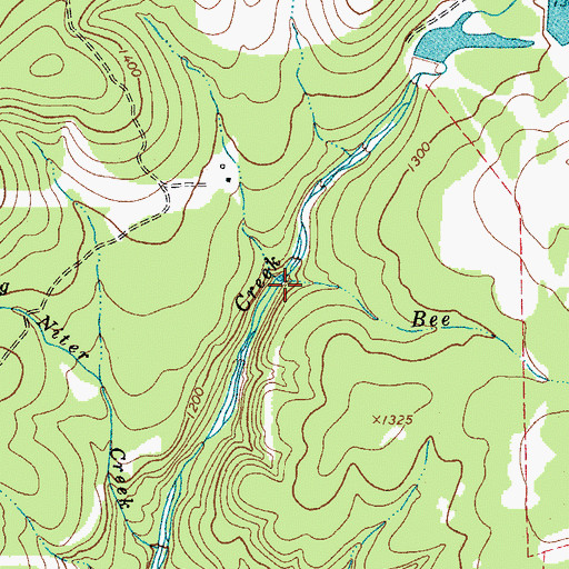 Topographic Map of Bee Creek, TX