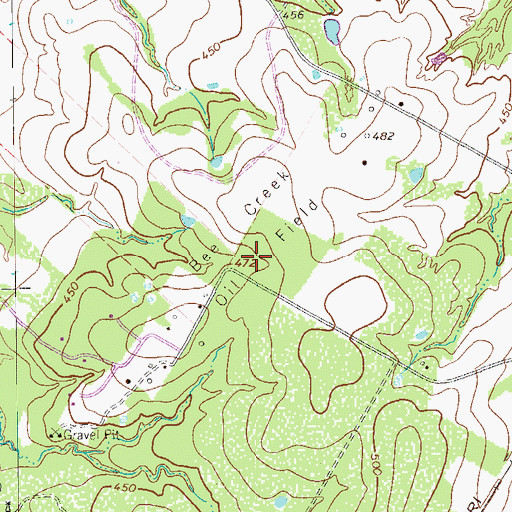 Topographic Map of Bee Creek Oil Field, TX