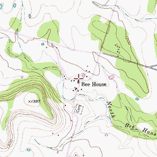 Topographic Map of Bee House, TX