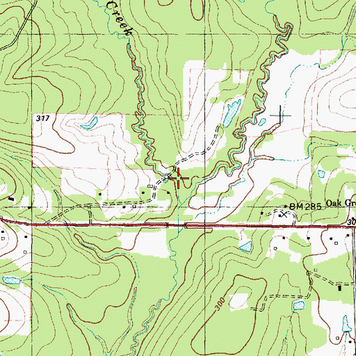 Topographic Map of Beech Creek, TX
