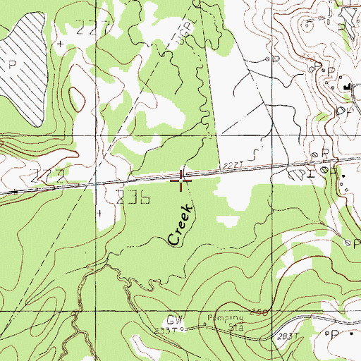 Topographic Map of Beech Creek, TX