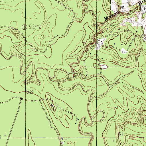 Topographic Map of Beech Creek, TX