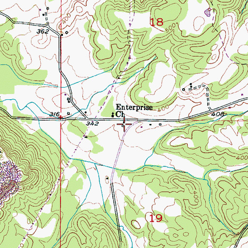 Topographic Map of Sulpher Springs School, AL