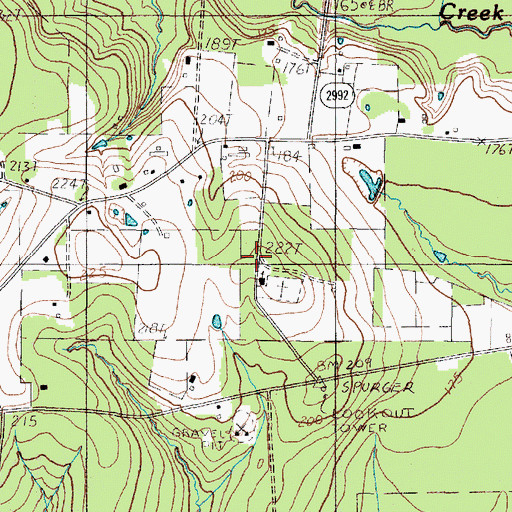 Topographic Map of Beech Creek Church, TX