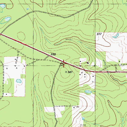 Topographic Map of Beech Creek Church, TX