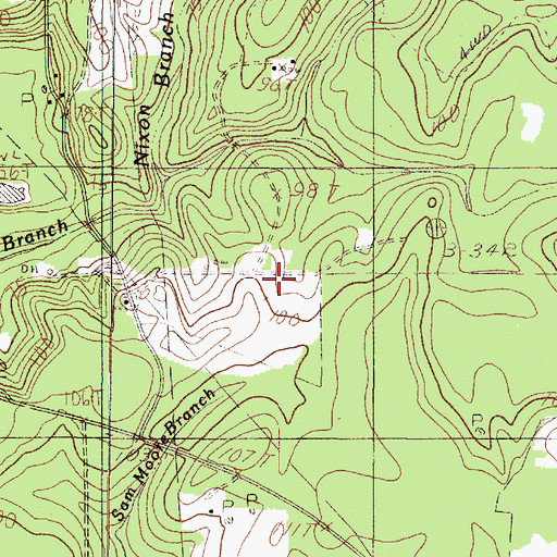 Topographic Map of Beech Creek Oil Field, TX