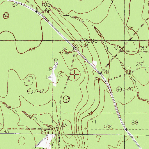 Topographic Map of Beech Creek Oil Field, TX
