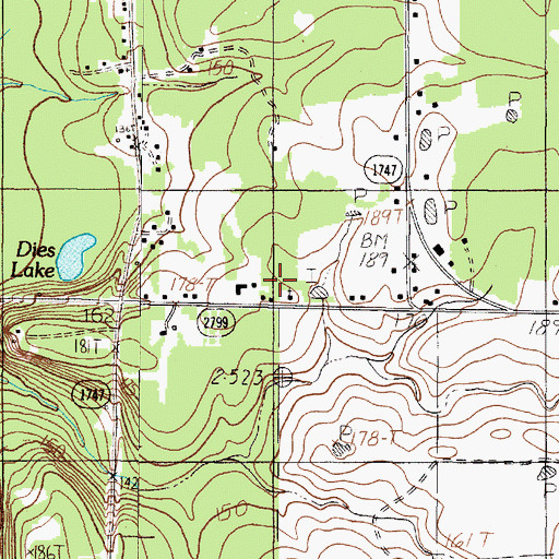 Topographic Map of Beech Grove School, TX