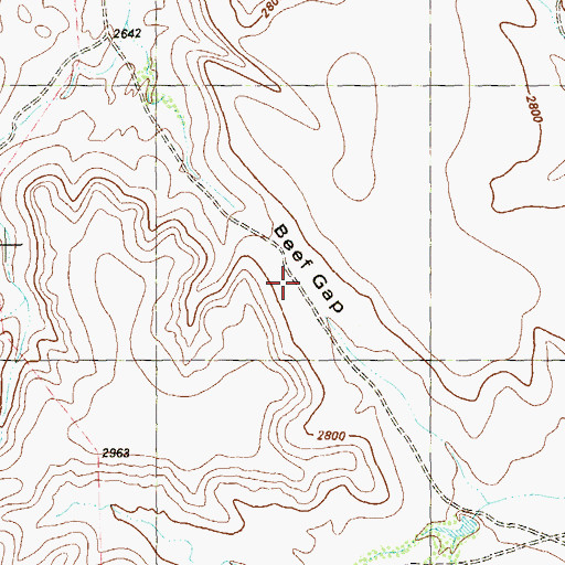 Topographic Map of Beef Gap, TX