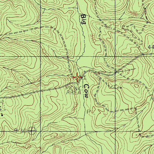 Topographic Map of Beef Trail Campground, TX