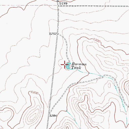 Topographic Map of Beeman Tank, TX