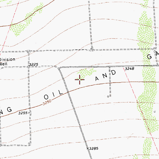 Topographic Map of Belding Oil and Gas Field, TX