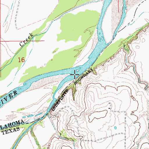 Topographic Map of Belknap Creek, TX