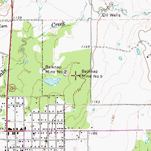 Topographic Map of Belknap Mine Number 5, TX
