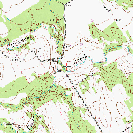 Topographic Map of Bell Branch, TX