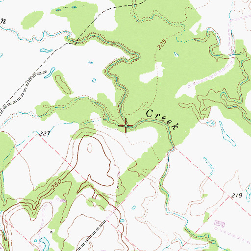 Topographic Map of Bell Creek, TX