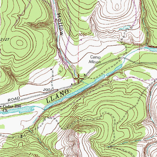Topographic Map of Bell Hollow, TX