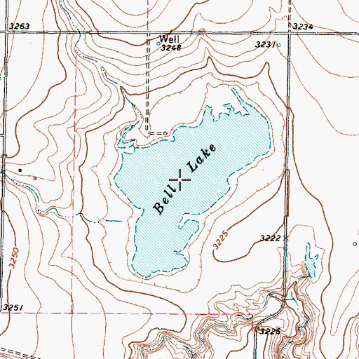 Topographic Map of Bell Lake, TX