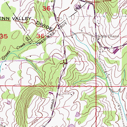 Topographic Map of Tappan (historical), AL