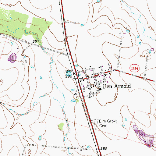 Topographic Map of Ben Arnold, TX