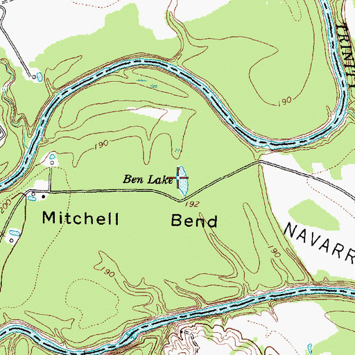 Topographic Map of Ben Lake, TX