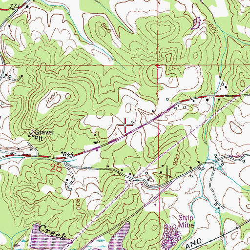 Topographic Map of Valley View Cemetery, AL