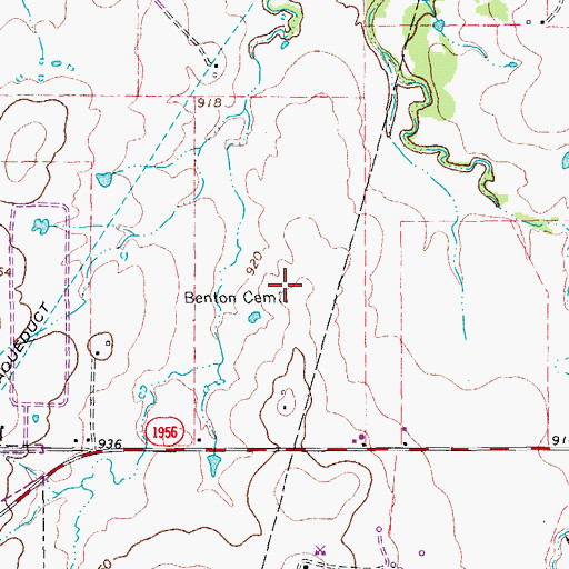 Topographic Map of Benton Cemetery, TX