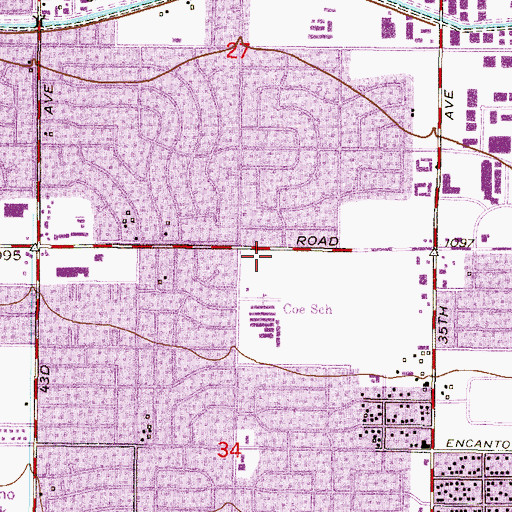 Topographic Map of West Phoenix High School, AZ
