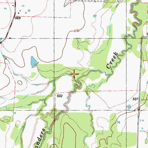 Topographic Map of Bergher Creek, TX