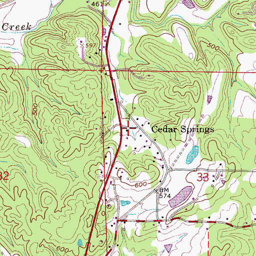 Topographic Map of Youngblood Chapel, AL