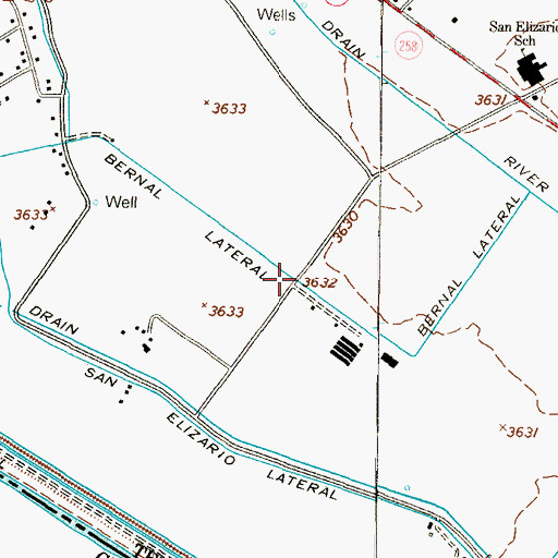 Topographic Map of Bernal Lateral, TX