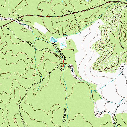 Topographic Map of Bernst Creek, TX