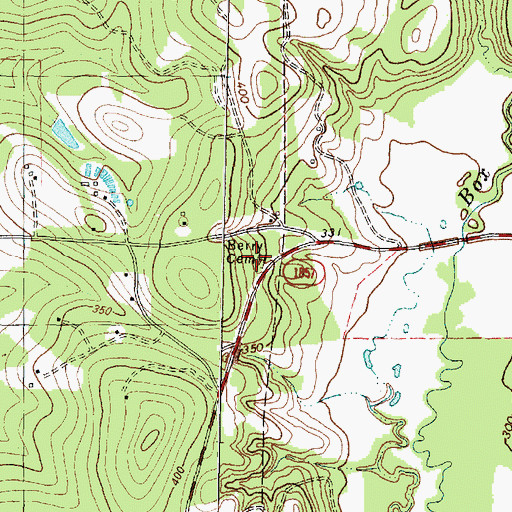 Topographic Map of Berry Cemetery, TX