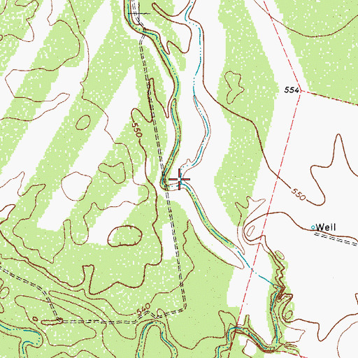 Topographic Map of Berry Creek, TX