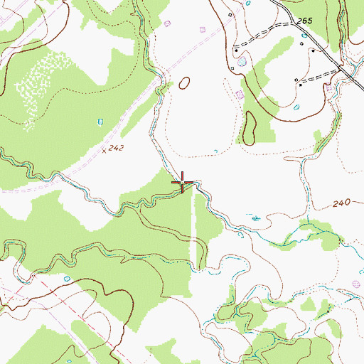Topographic Map of Berry Creek, TX