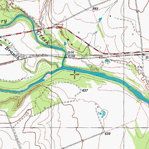Topographic Map of Berry Creek, TX