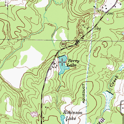 Topographic Map of Berry Lake, TX